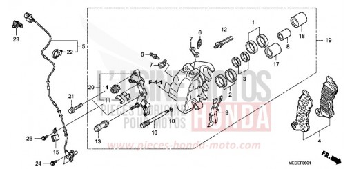 FRONT BRAKE CALIPER (ABS) VT750CSA de 2010